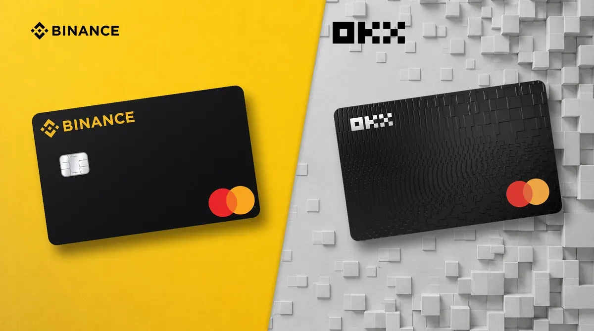 Binance Card 幣安卡與 OKX Card 並排比較