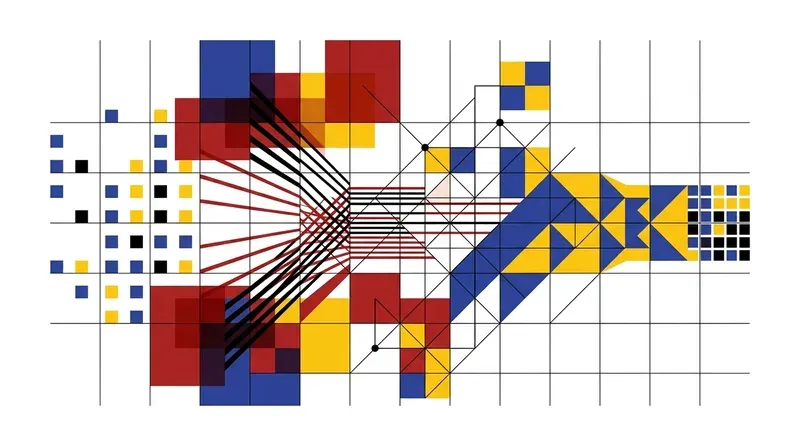 Google TurboQuant 技術意象(muller-brockmann 風格)
