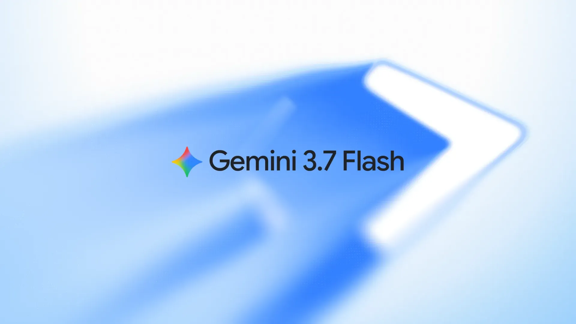 Google Gemini 3.7 Flash 官方封面，淺藍色背景中央有 Gemini 彩色星形標誌與 Gemini 3.7 Flash 字樣