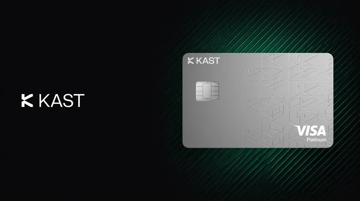 KAST 銀色卡面與品牌標誌