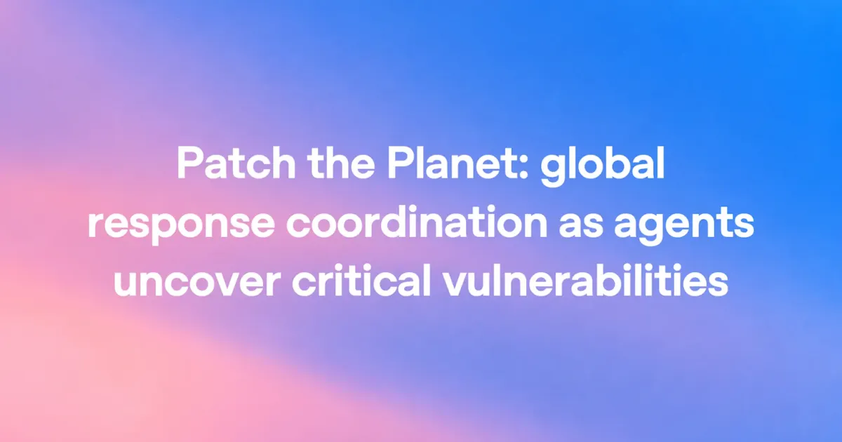 OpenAI「Patch the Planet」公告主視覺（圖片來源：OpenAI）