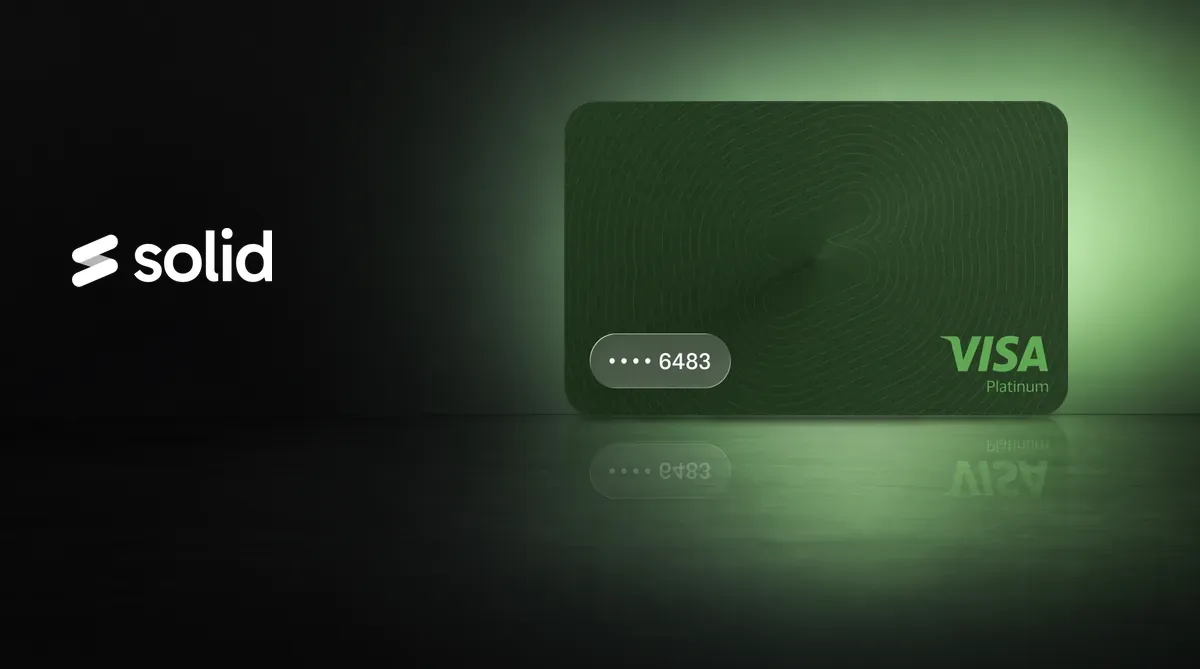 Solid Card 的 Visa 虛擬卡與品牌標誌