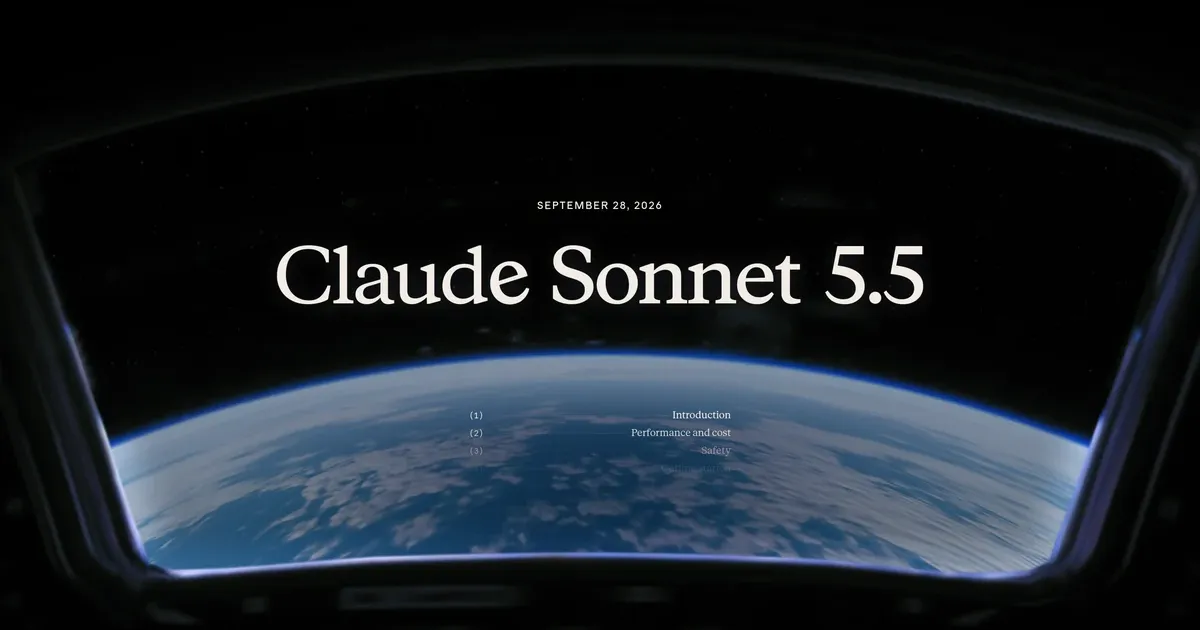 Claude Sonnet 5.5 官方主视觉（图片来源：Anthropic）