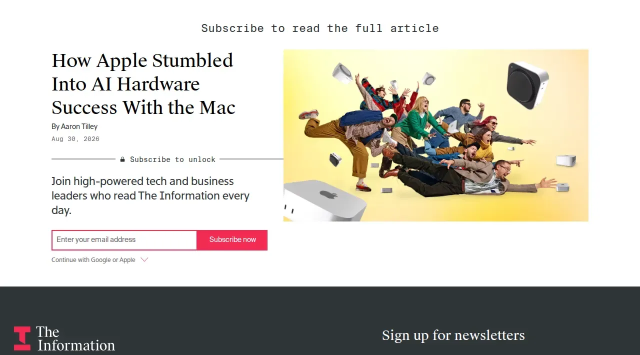 The Information exclusive report: How Apple Stumbled Into AI Hardware Success With the Mac