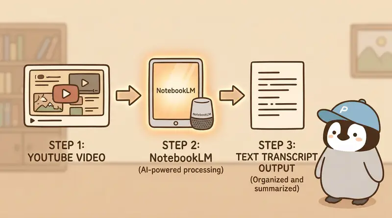 NotebookLM YouTube transcript workflow