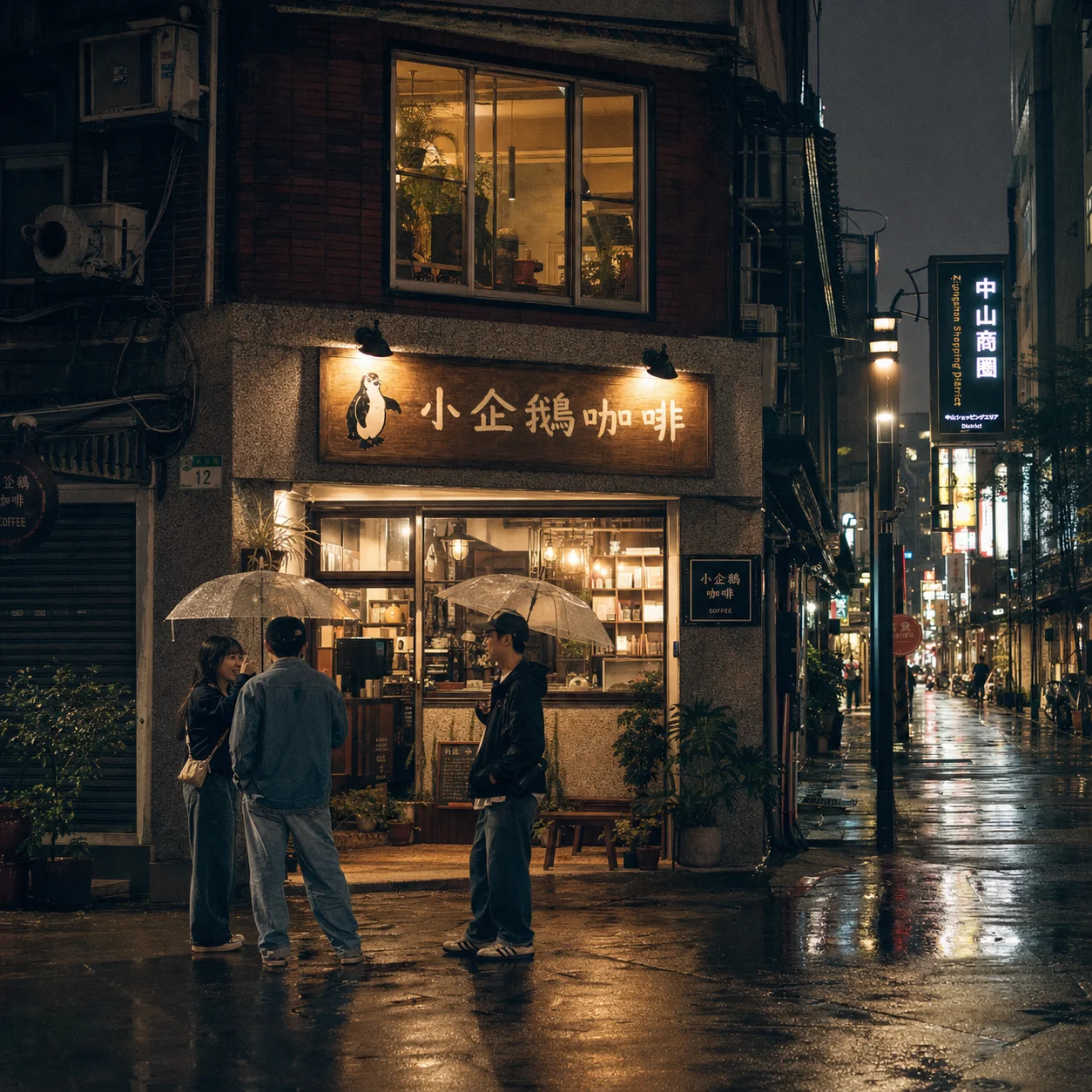 ChatGPT 中山区雨の夜出力