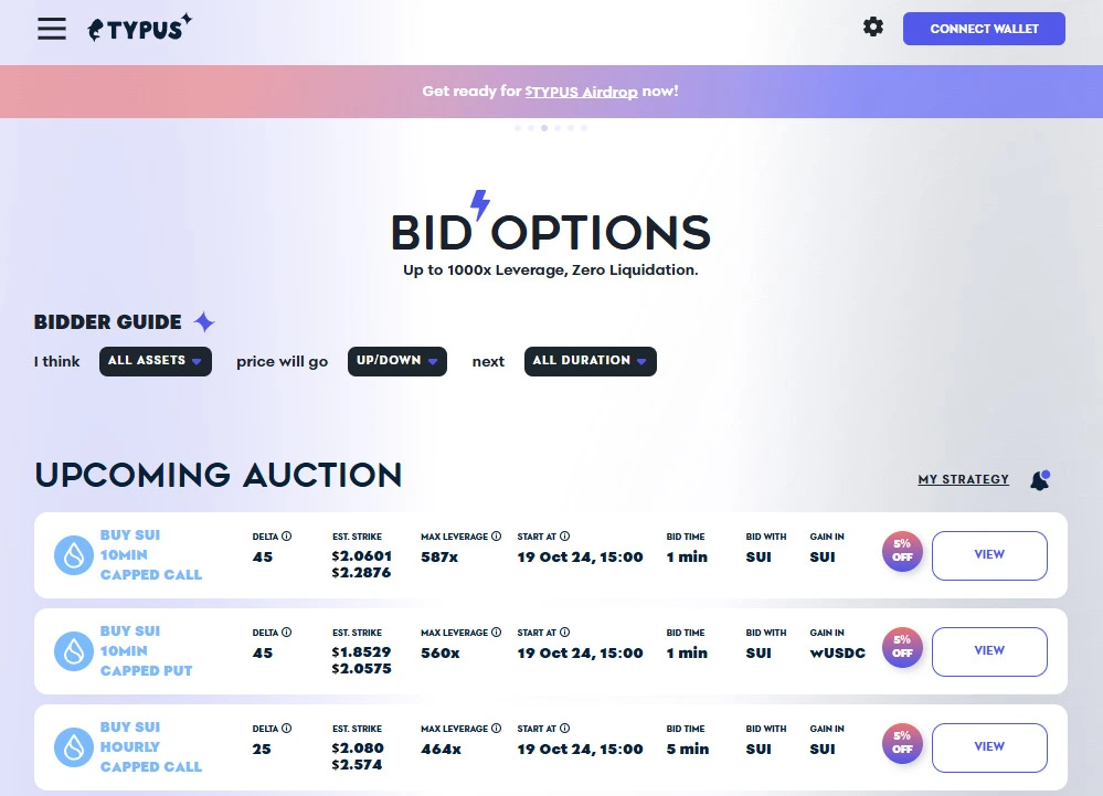 Typus Finance 平台介面