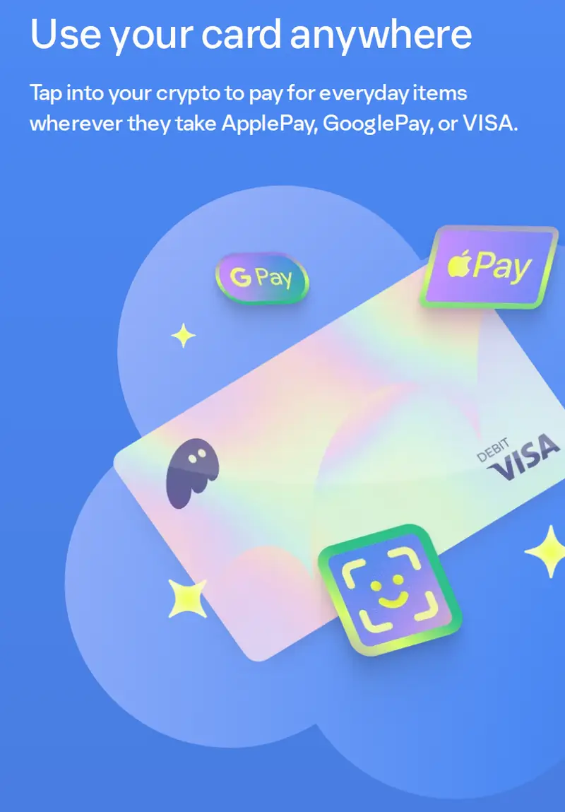 Phantom 官網介紹虛擬金融卡與 Apple Pay、Google Pay 付款