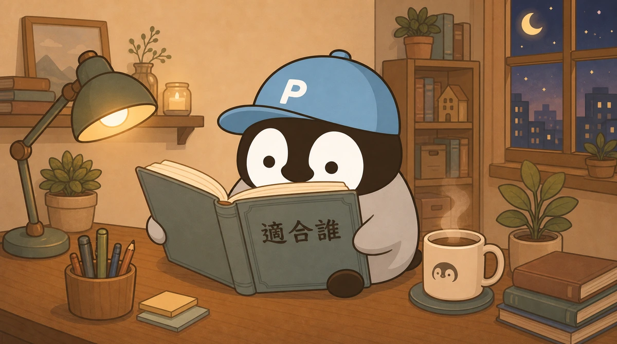 Penchan seriously opening a book with "Who is it for?" written on the cover